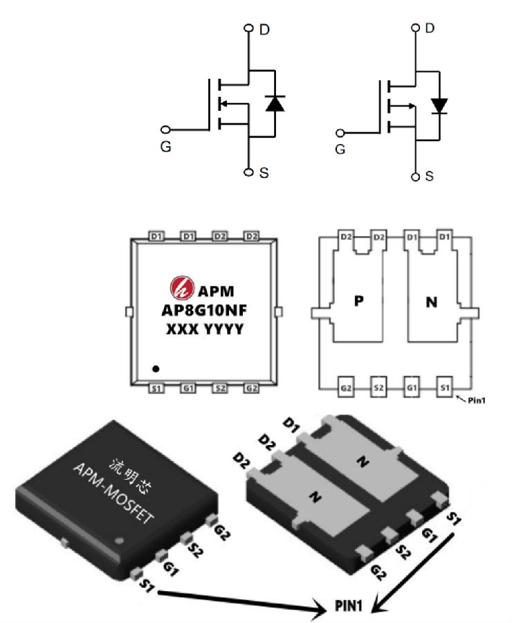 100V,N+P-沟道MOS